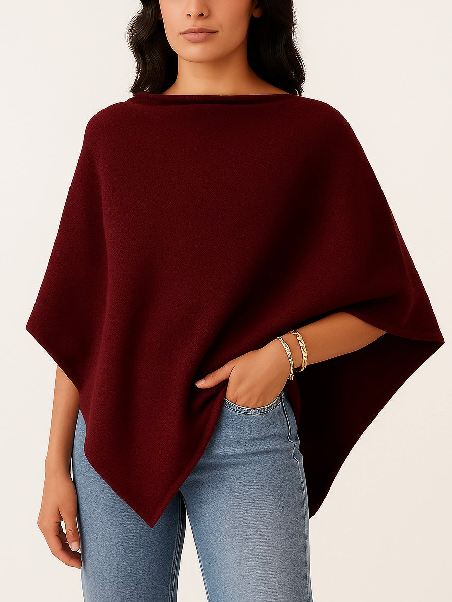 Capas de punto acabadas en pico burdeos