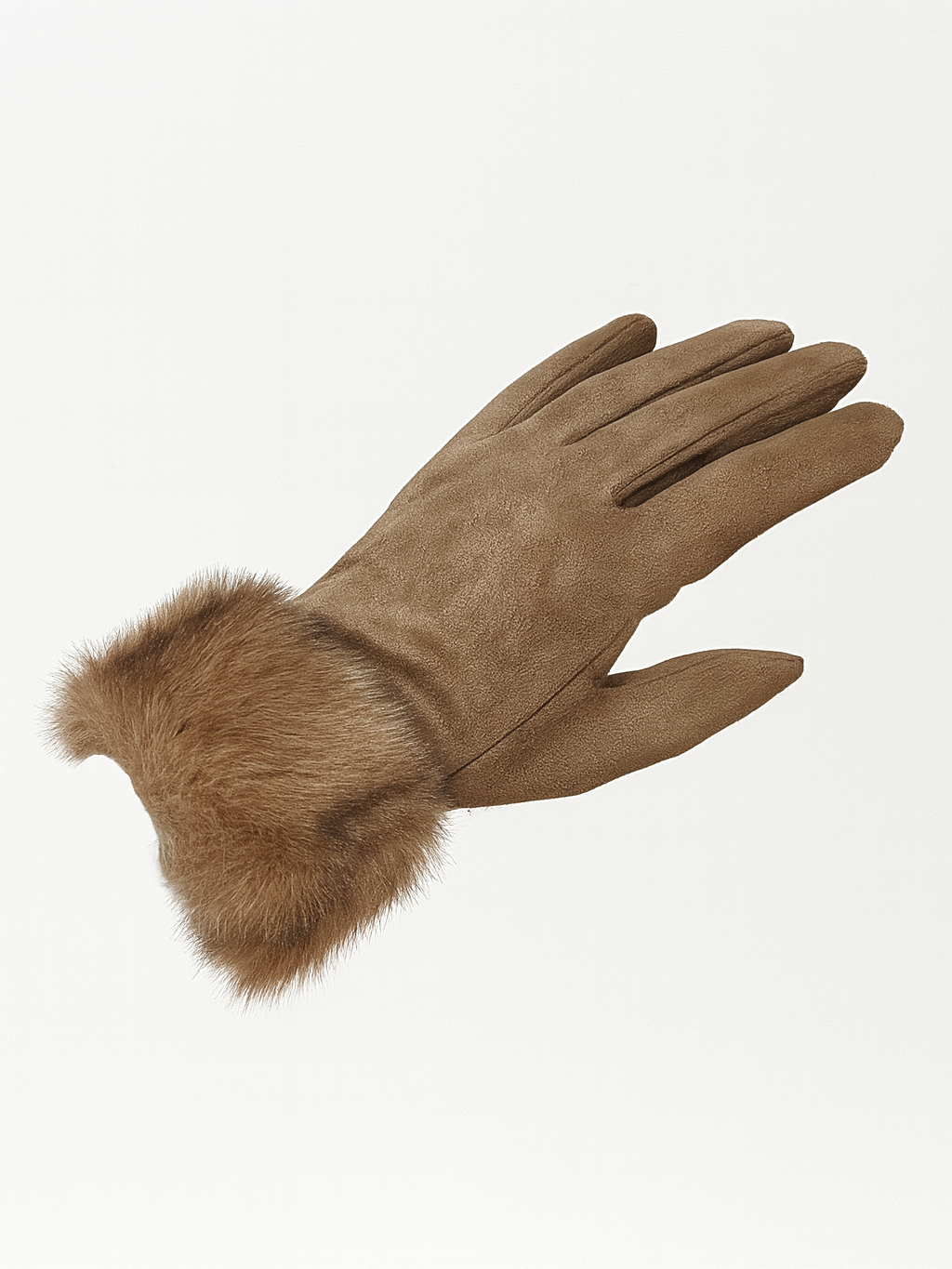 Guantes de Antelina con Puño de Pelo Sintético