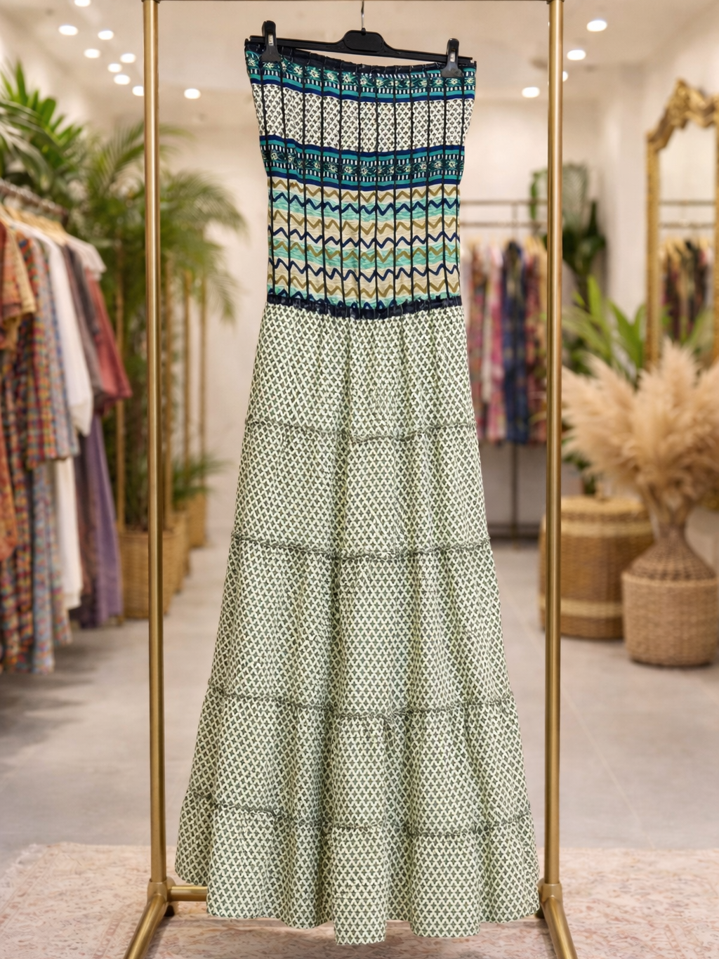 Vestidos indios palabra de honor | Talla única (ajustable desde talla 34 hasta 42)
