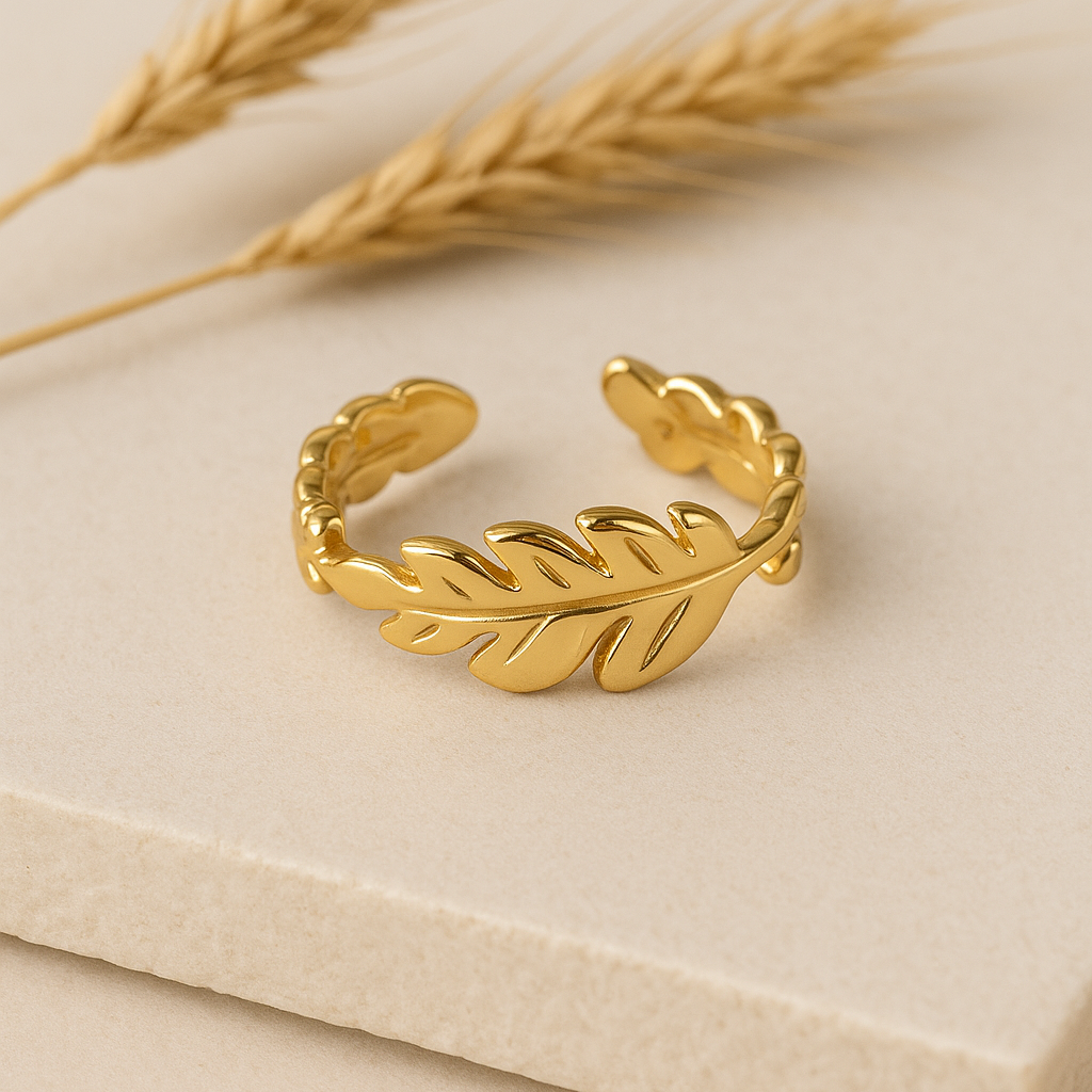 Anillo Espiga Baño de Oro