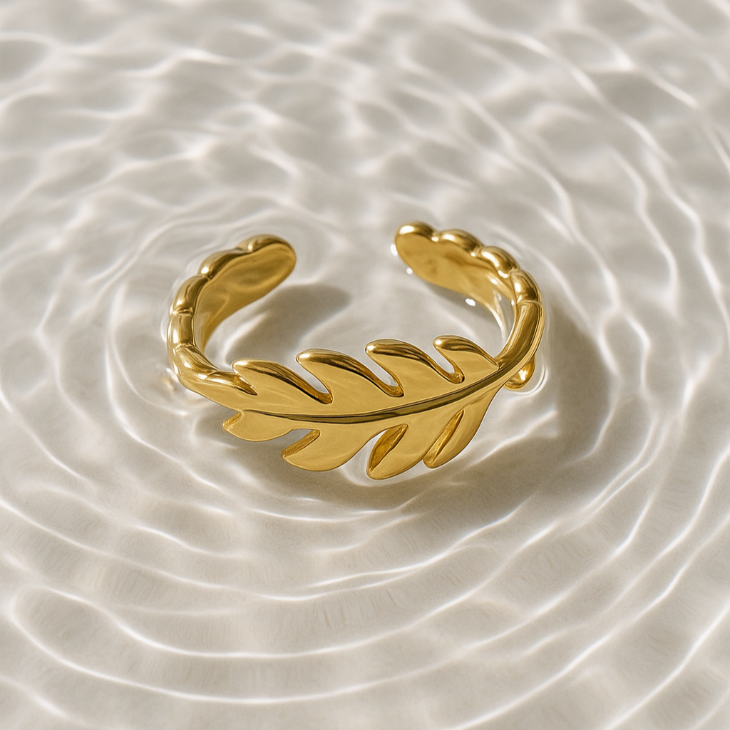 Anillo Espiga Baño de Oro