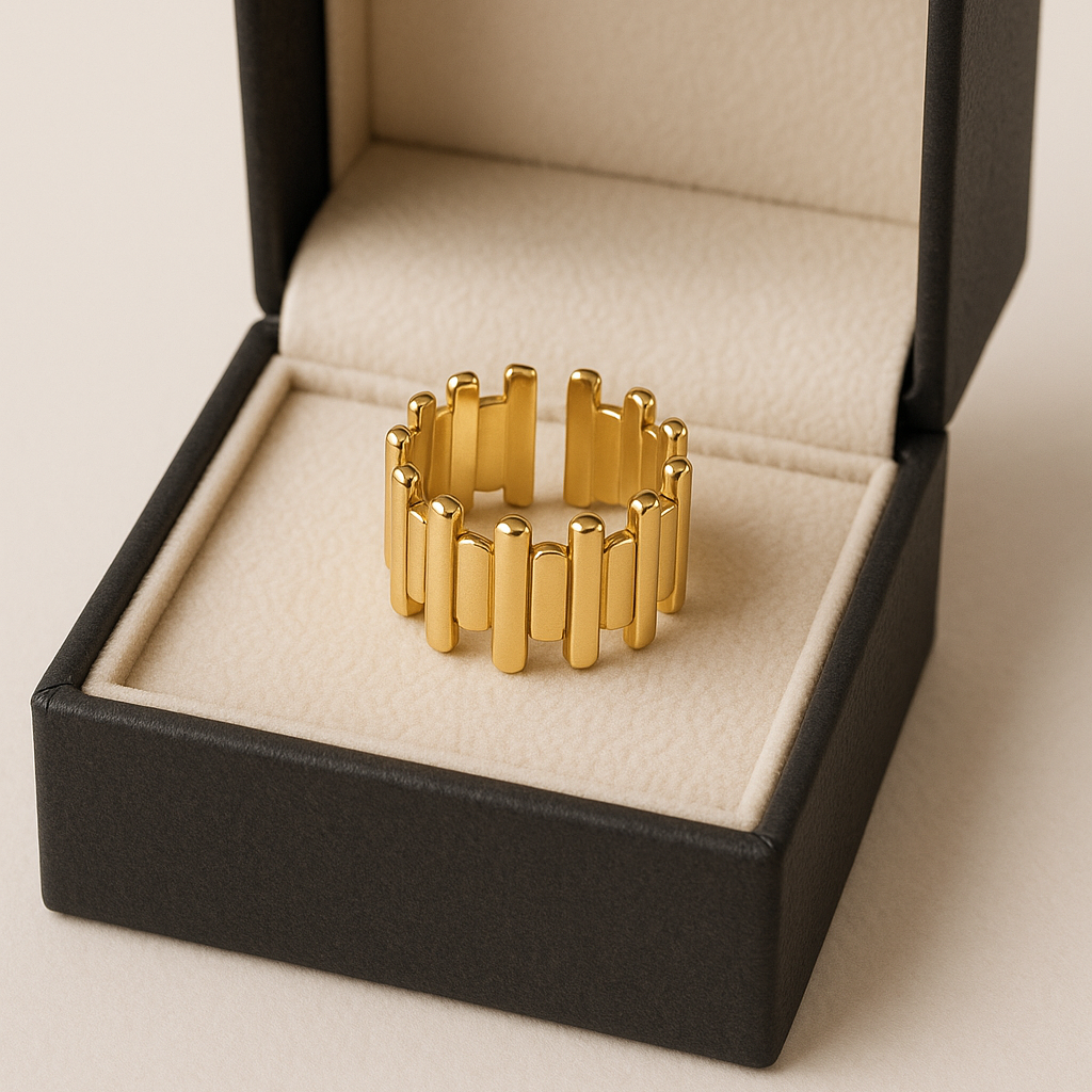 Anillo Irregular Baño de Oro