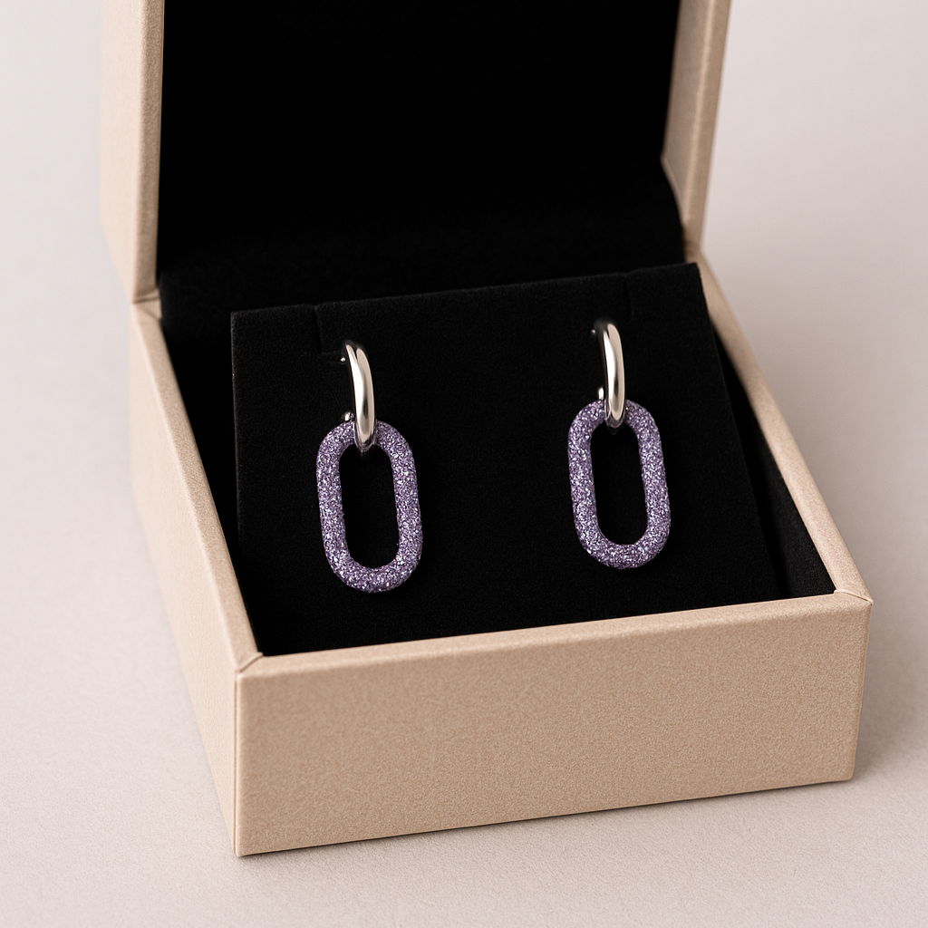 Pendientes Lila Plateados