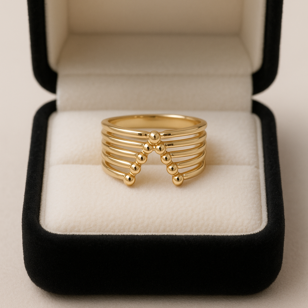 Anillo Triangle Baño de Oro