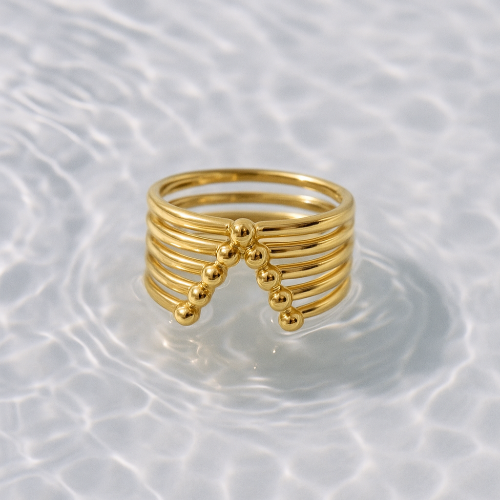 Anillo Triangle Baño de Oro