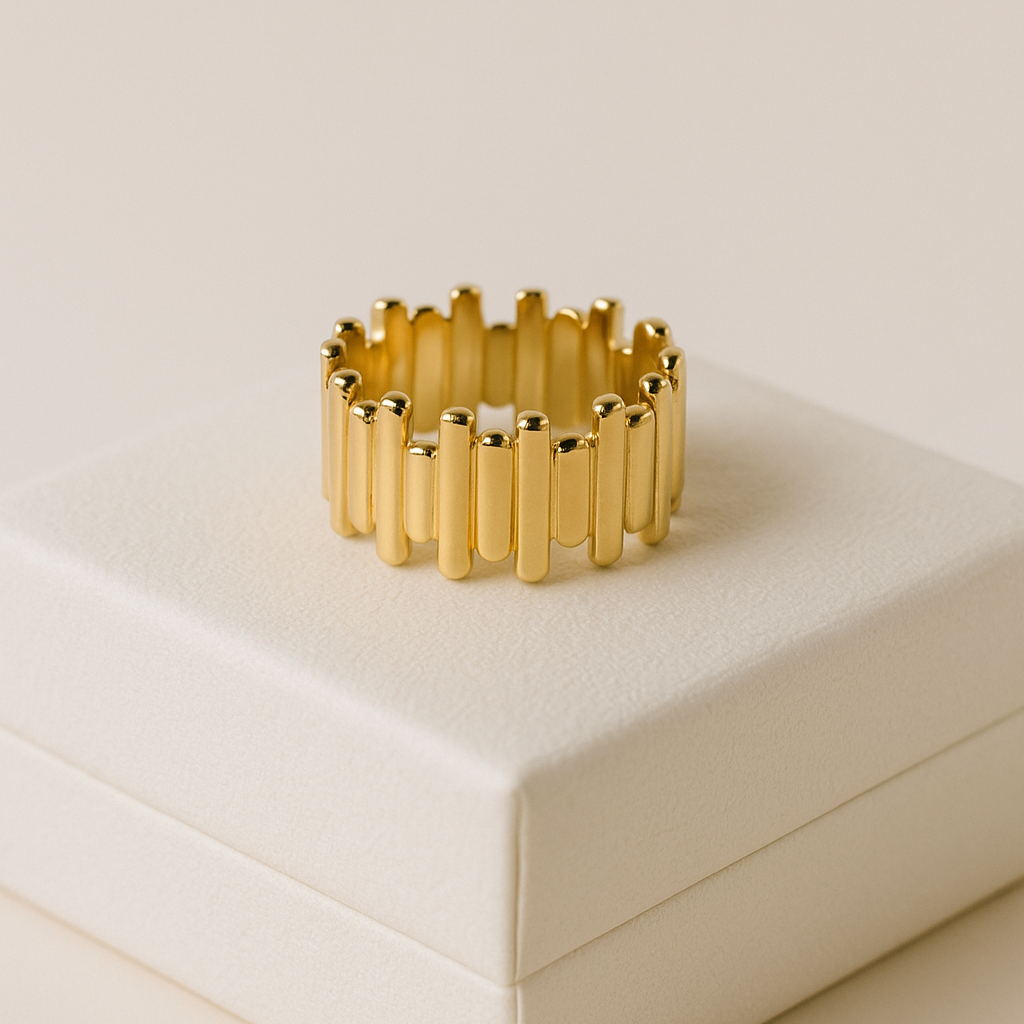 Anillo Irregular Baño de Oro
