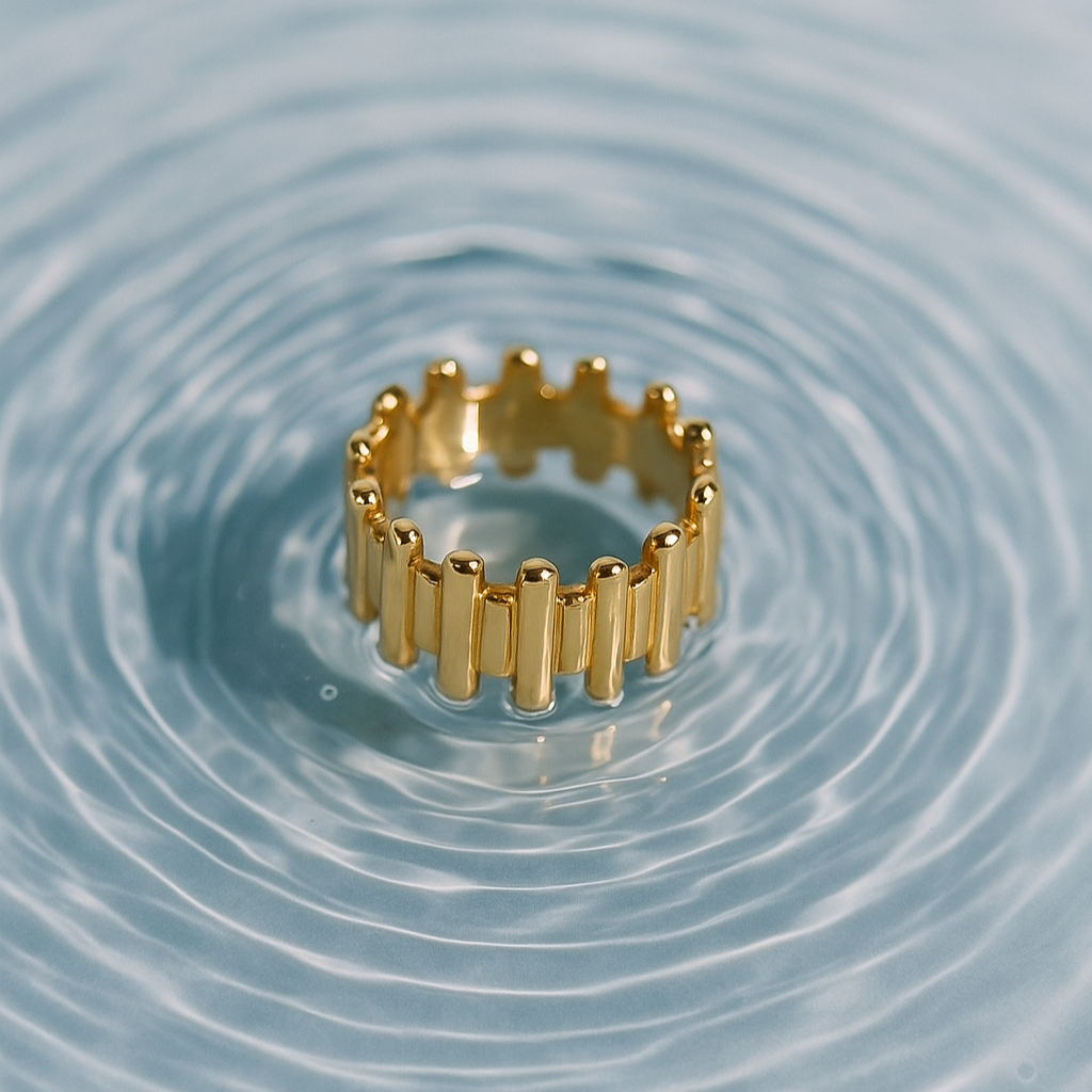 Anillo Irregular Baño de Oro