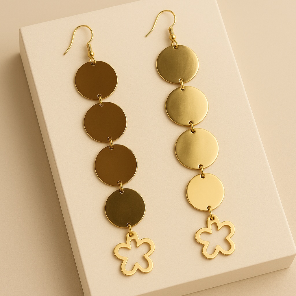 Pendientes Bloom Baño de Oro