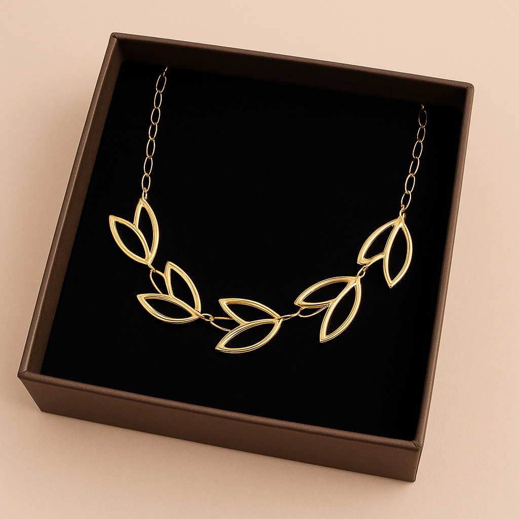 Collar Tulipán Baño de Oro