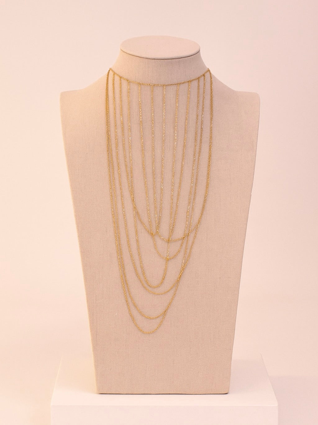 Collar Cascada Acero Inoxidable Dorado y Plateado