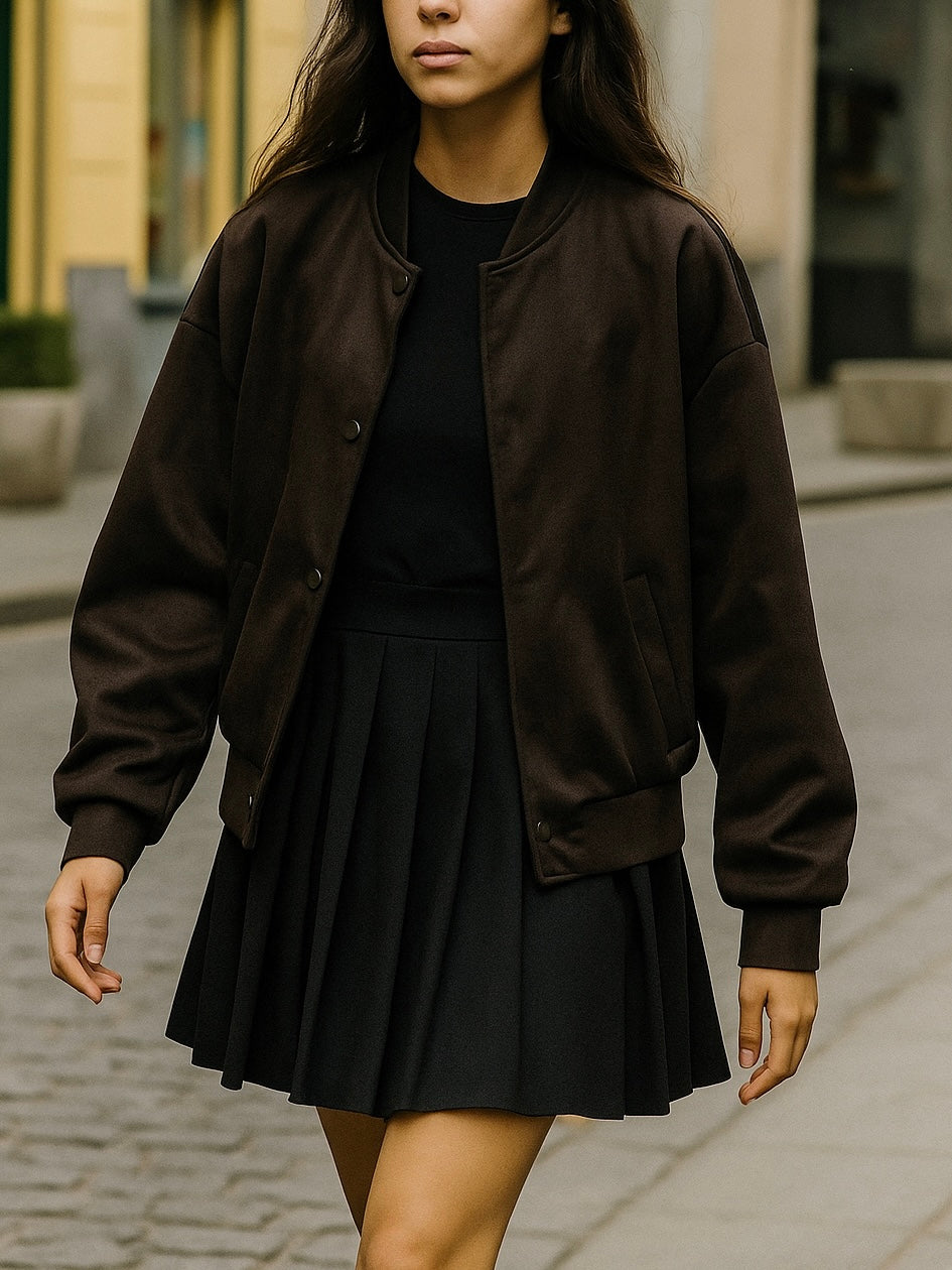 Chaqueta bomber efecto ante oversize mujer