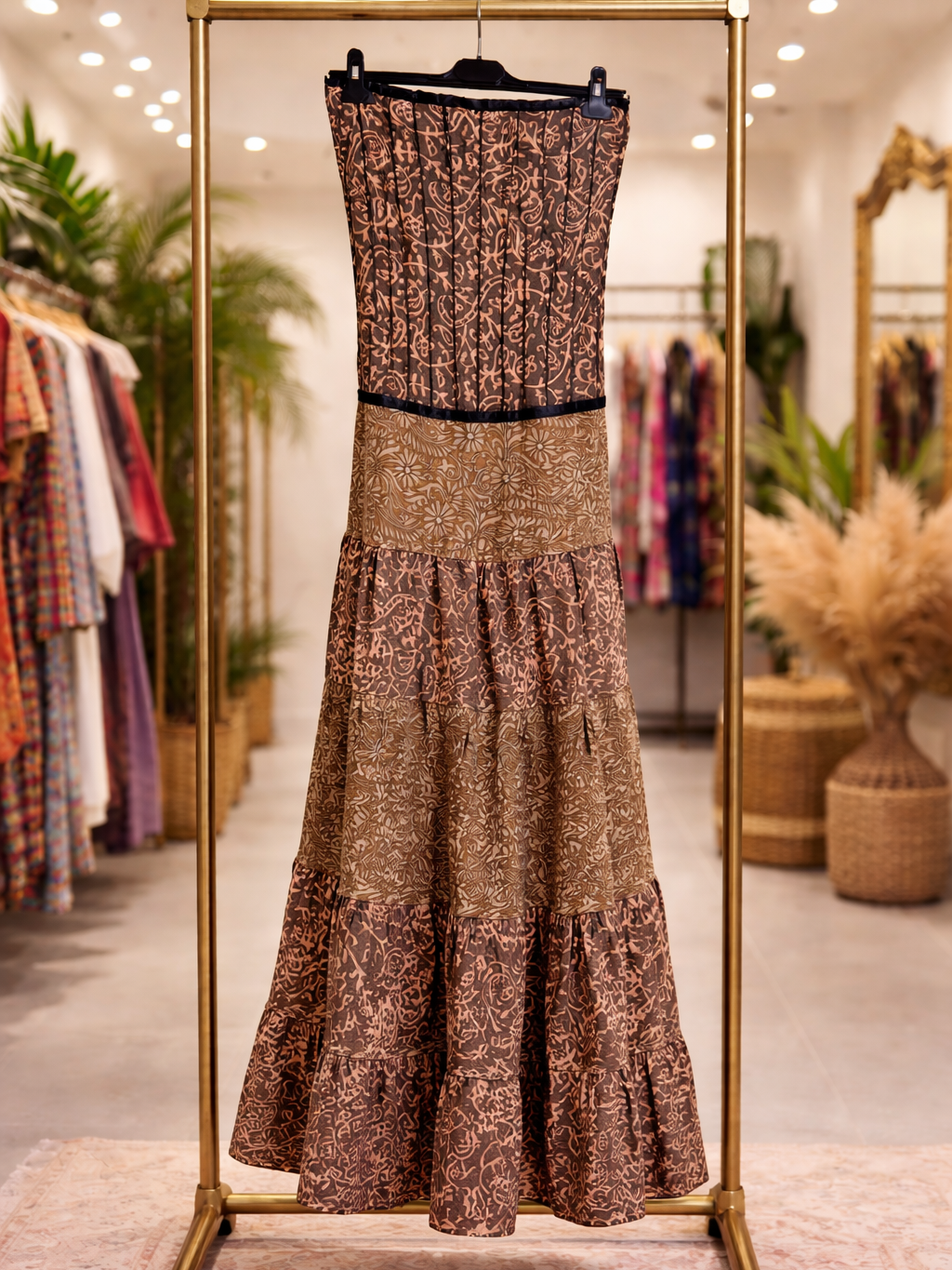 Vestidos indios palabra de honor | Talla única (ajustable desde talla 34 hasta 42)