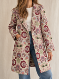 Abrigo Estampado Floral Efecto Jacquard de Mujer