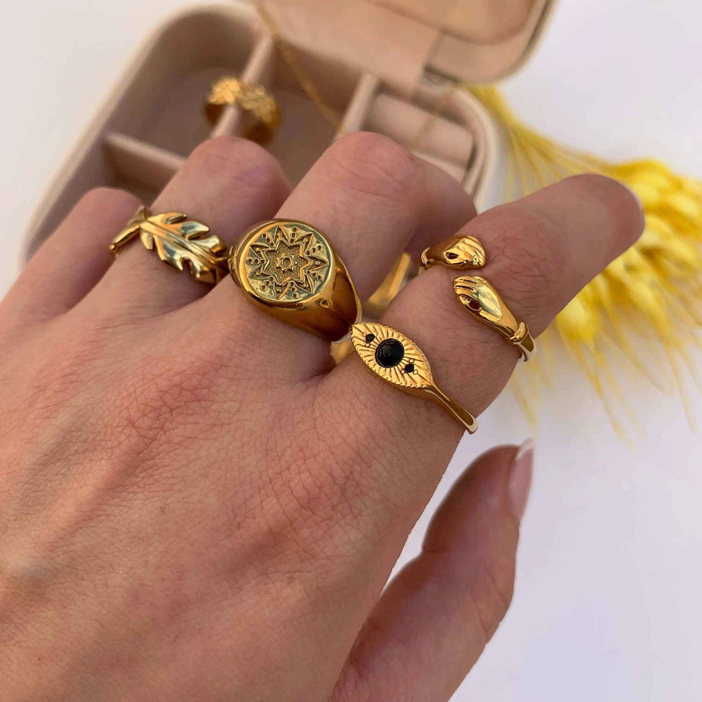 Anillo Espiga Baño de Oro - MINNI MOON-Lepetitemarie-Singularu-PDPAOLA-Luamarta