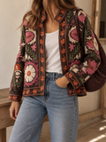 Chaqueta Efecto Bordado con Bolsillos y Forro Interior – Varios Estampados