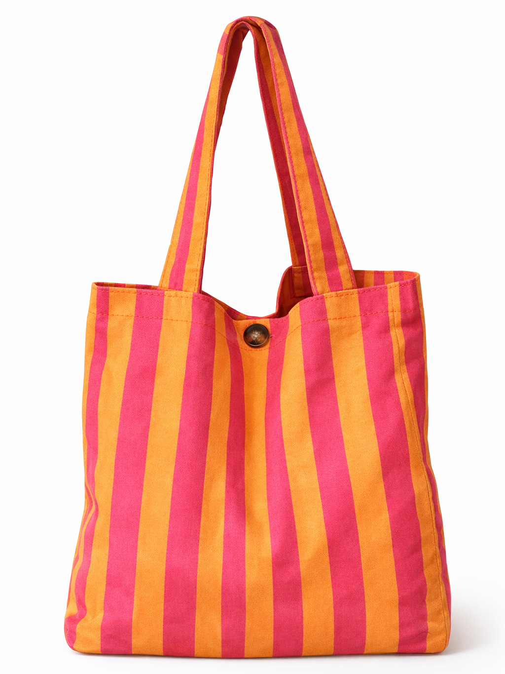 Bolsa de Tela Algodón Cuadros Vichy o Rayas Personalizado 42x38cm | Cierre con botón