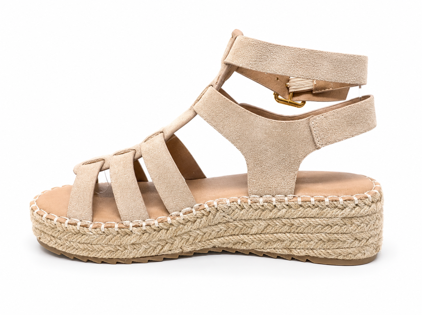 Sandalias Plataforma tipo Gladiador con Hebillas Doradas