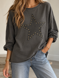 Camiseta Estrella con Tachuelas con bajo doblado