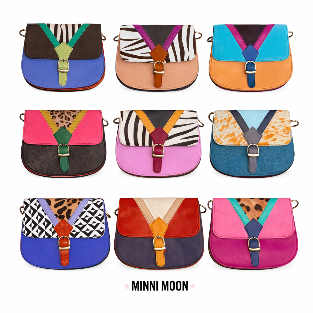 Bolso de Piel Animal Print con Hebilla Decorativa | Fabricado con Recortes, no hay 2 iguales