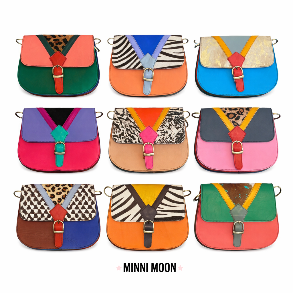 Bolso de Piel Animal Print con Hebilla Decorativa | Fabricado con Recortes, no hay 2 iguales