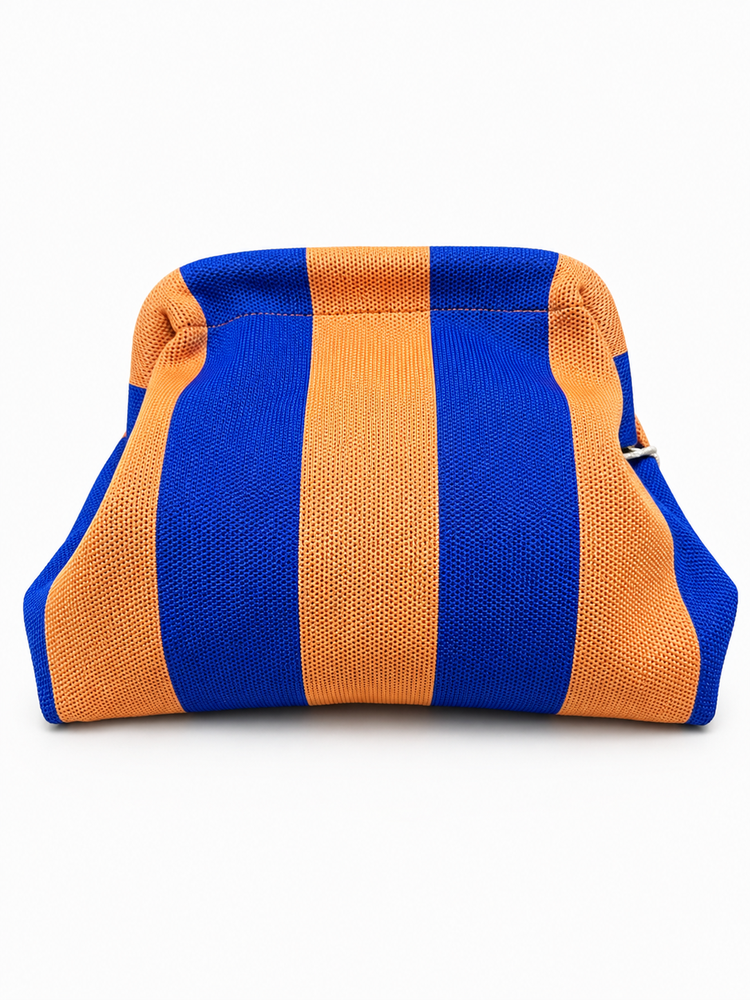 Bolso de mano bicolor de rayas con cadena dorada extraíble | Clutch 28x22 cm