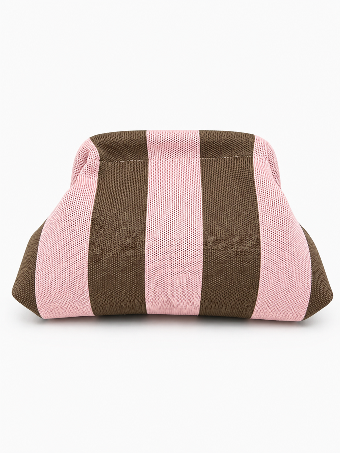 Bolso de mano bicolor de rayas con cadena dorada extraíble | Clutch 28x22 cm