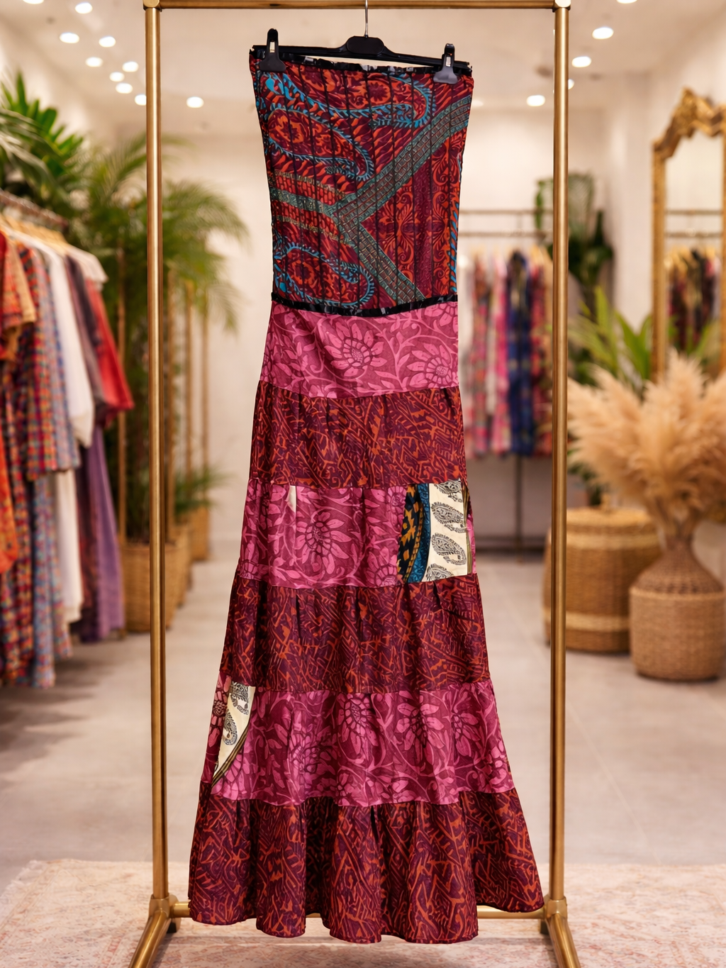 Vestidos indios palabra de honor | Talla única (ajustable desde talla 34 hasta 42)