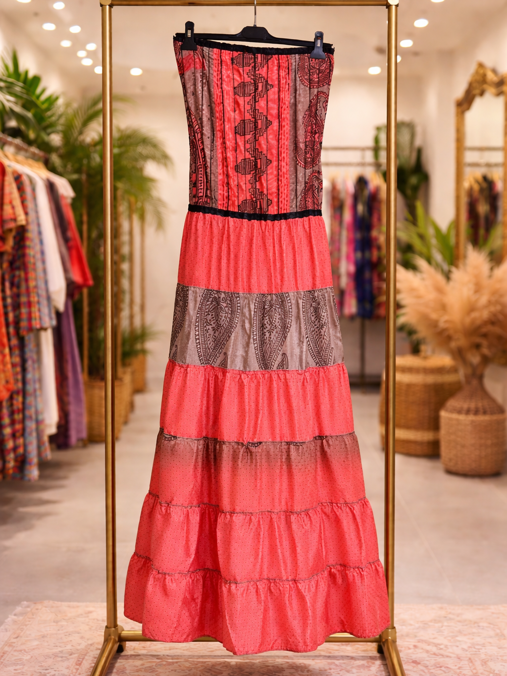 Vestidos indios palabra de honor | Talla única (ajustable desde talla 34 hasta 42)
