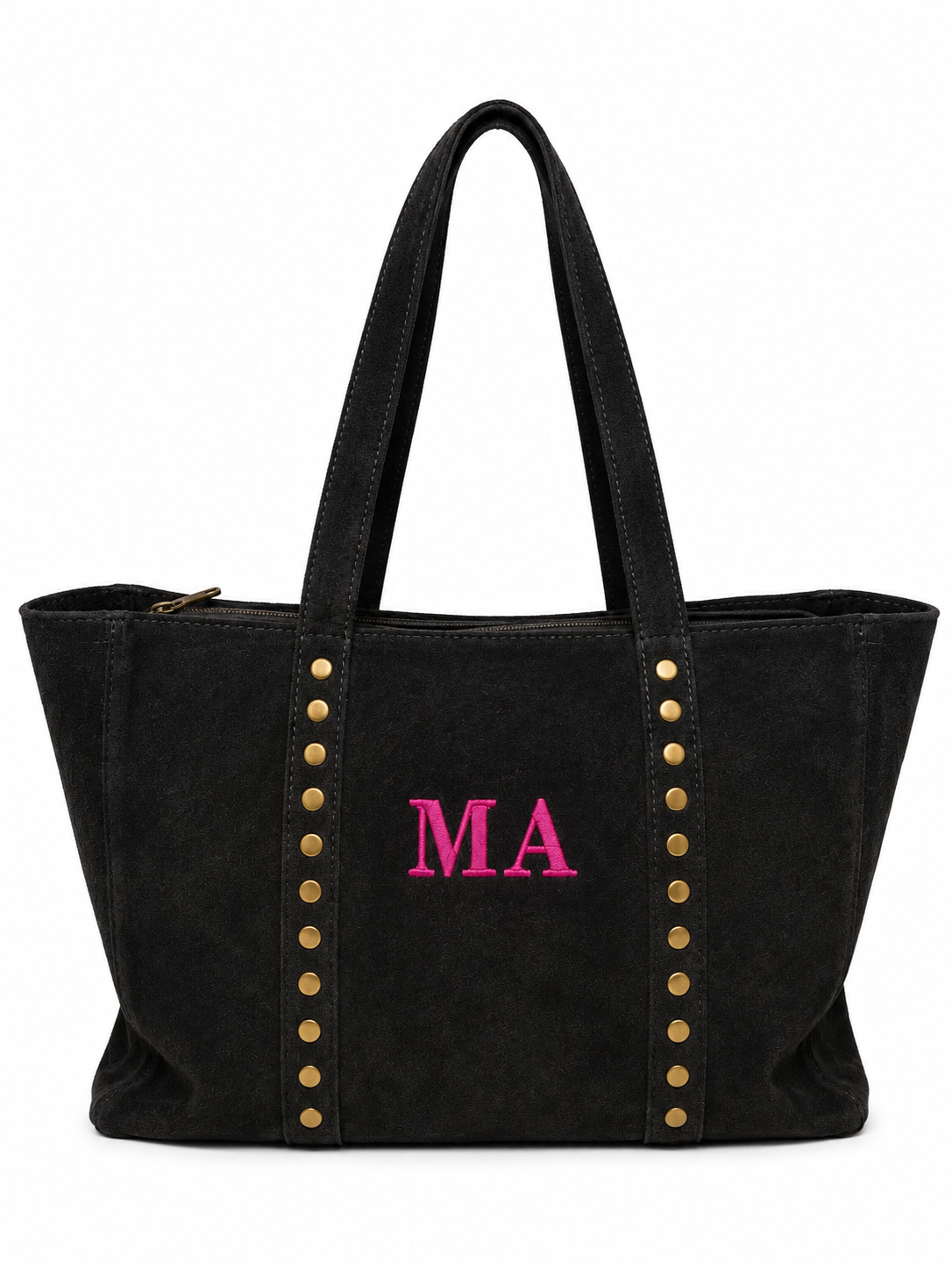 Bolso Shopper de Piel Serraje con Tachuelas Personalizable – 35×28×10 cm