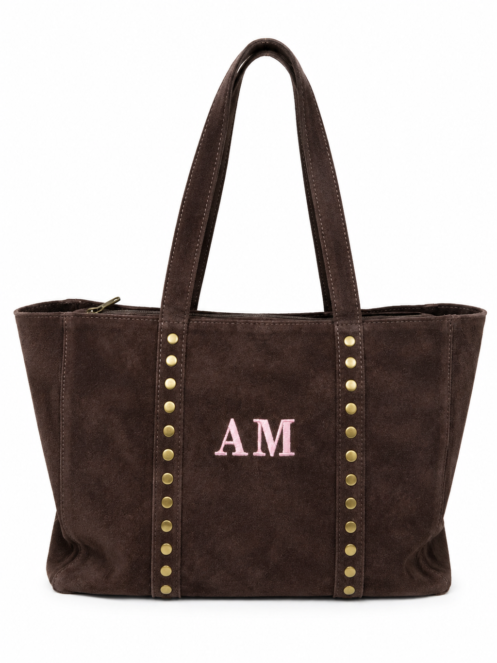 Bolso Shopper de Piel Serraje con Tachuelas Personalizable – 35×28×10 cm