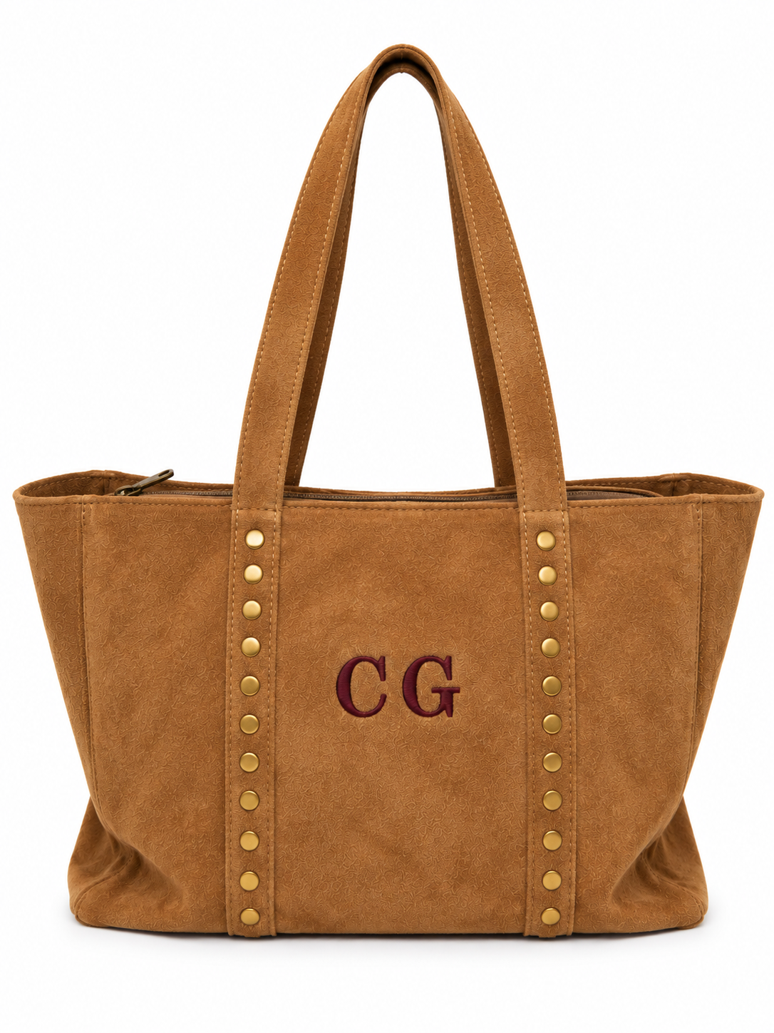 Bolso Shopper de Piel Serraje con Tachuelas Personalizable – 35×28×10 cm