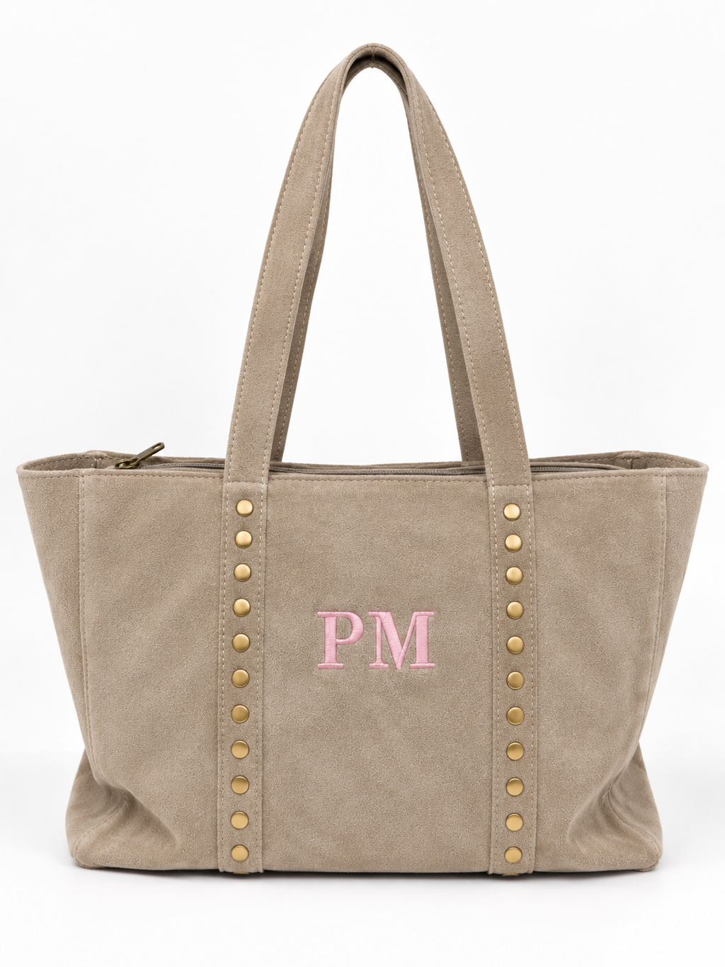 Bolso Shopper de Piel Serraje con Tachuelas Personalizable – 35×28×10 cm