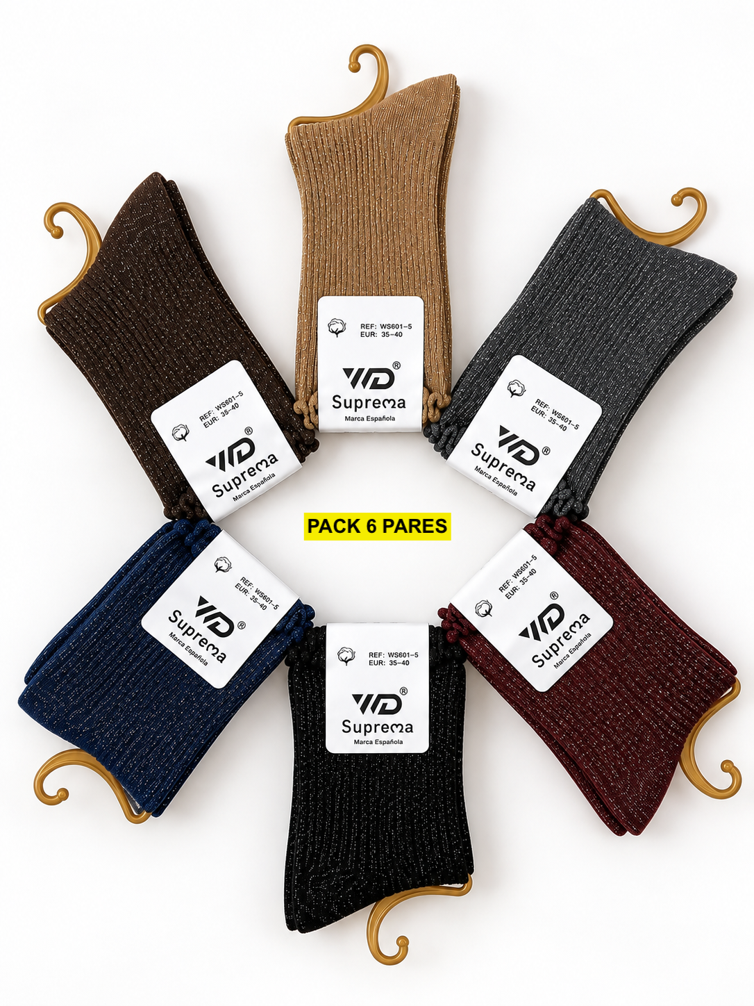 Calcetines de Brillo con Ribete Fruncido para Manoletinas y/o Mocasines | Algodón | Talla 35-40