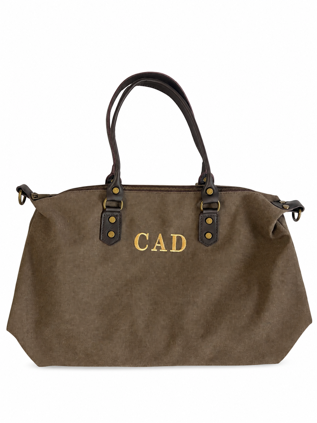 Bolso Personalizado con Iniciales – 49×30×14 cm | Loneta con Asas de Piel