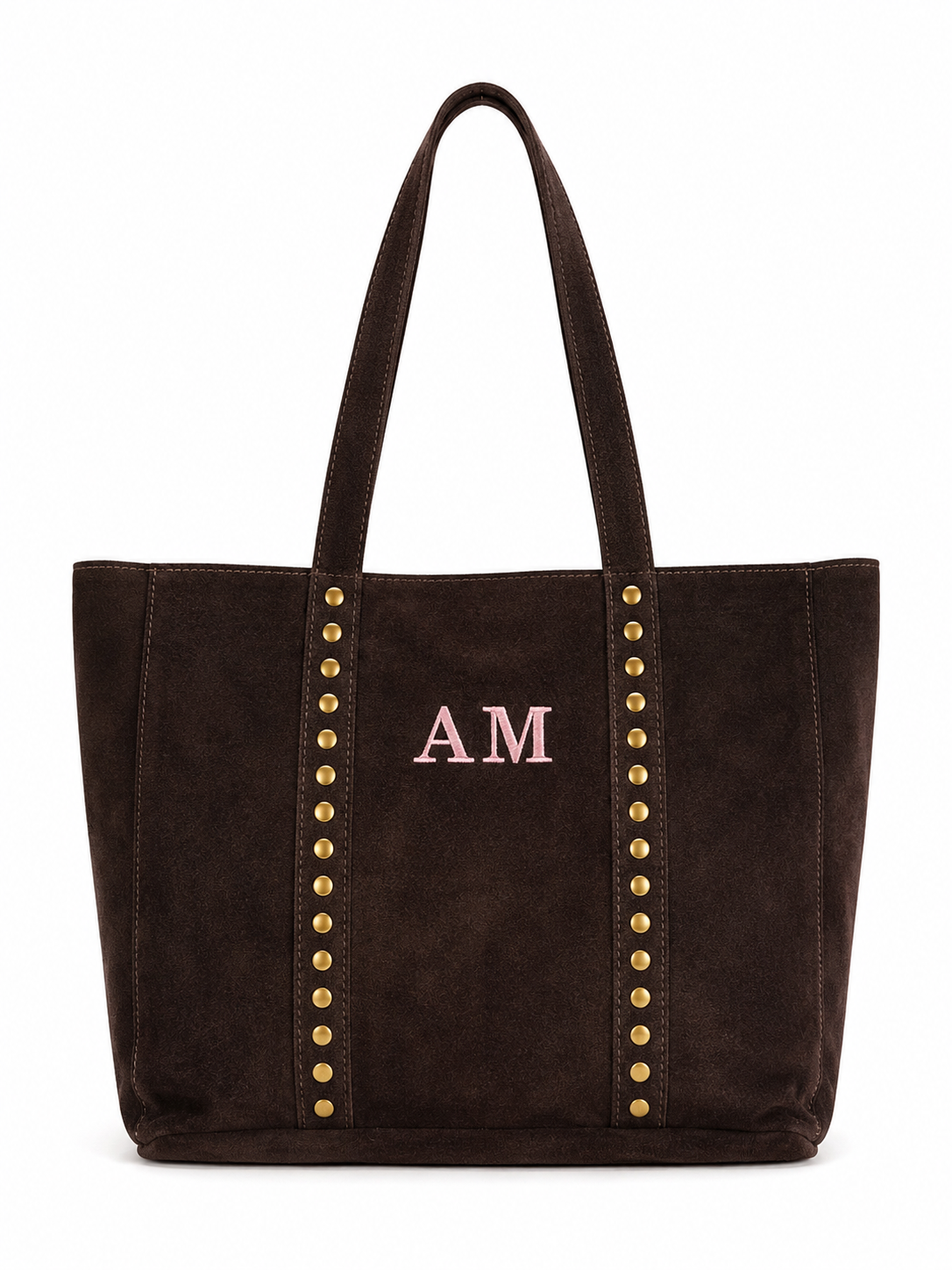 Bolso Shopper de Piel Serraje con Tachuelas Personalizable – 35×28×10 cm