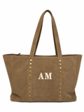 Bolso Shopper de Piel Serraje con Tachuelas Personalizable – 35×28×10 cm