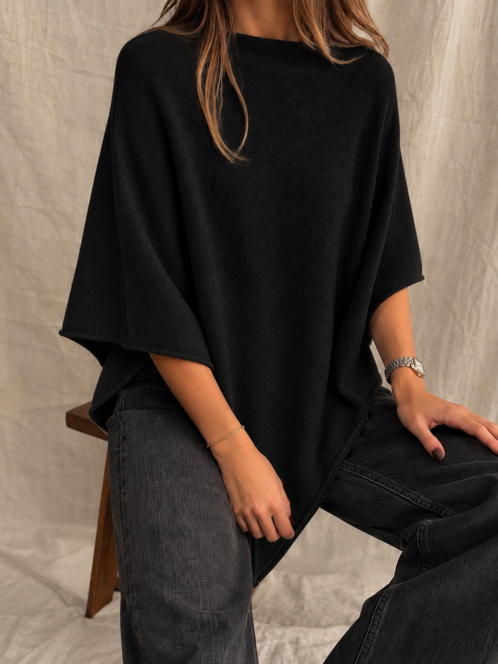 Capa Punto Asimétrica en Pico | Talla Única (XS a XL)