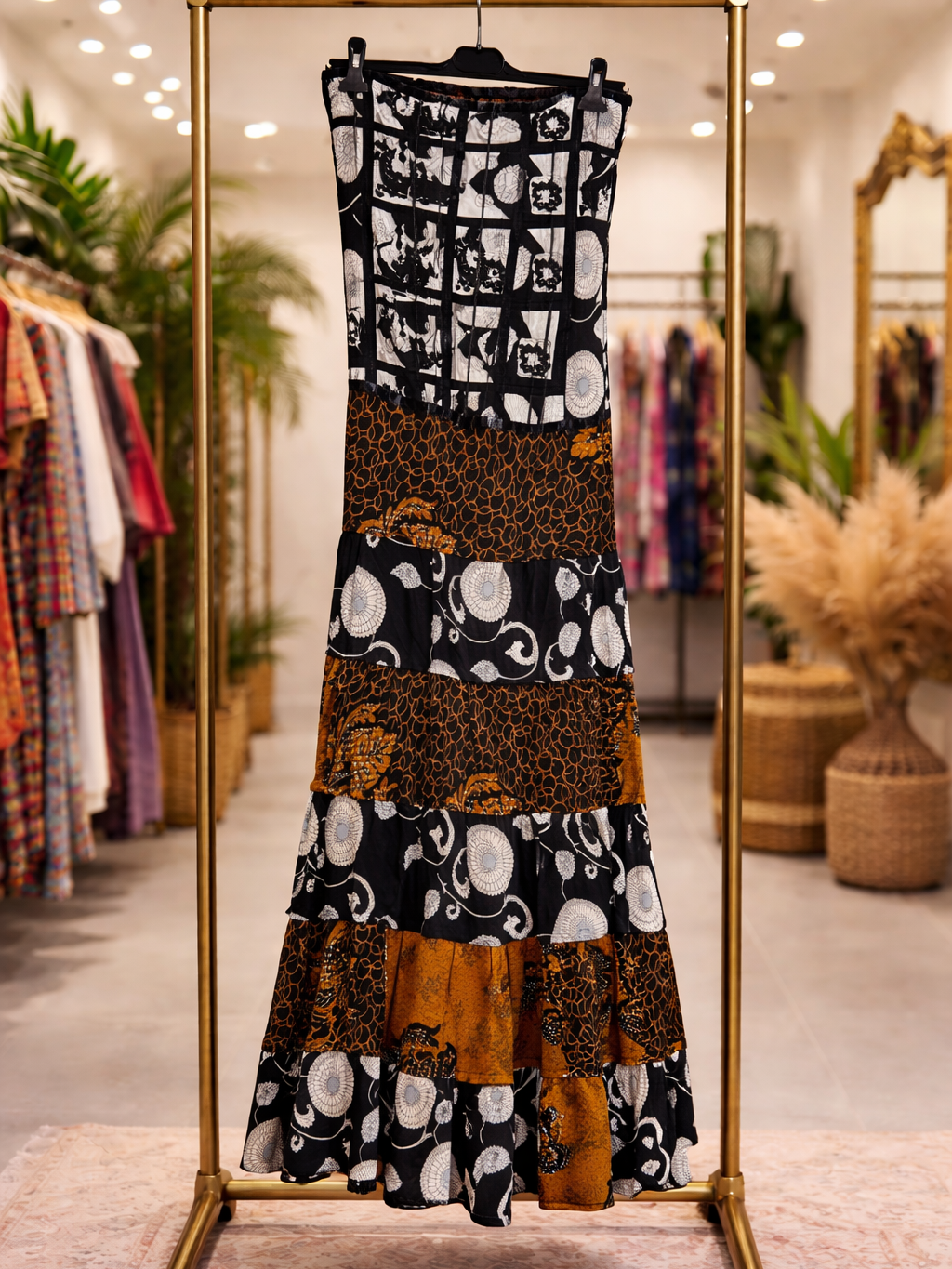 Vestidos indios palabra de honor | Talla única (ajustable desde talla 34 hasta 42)