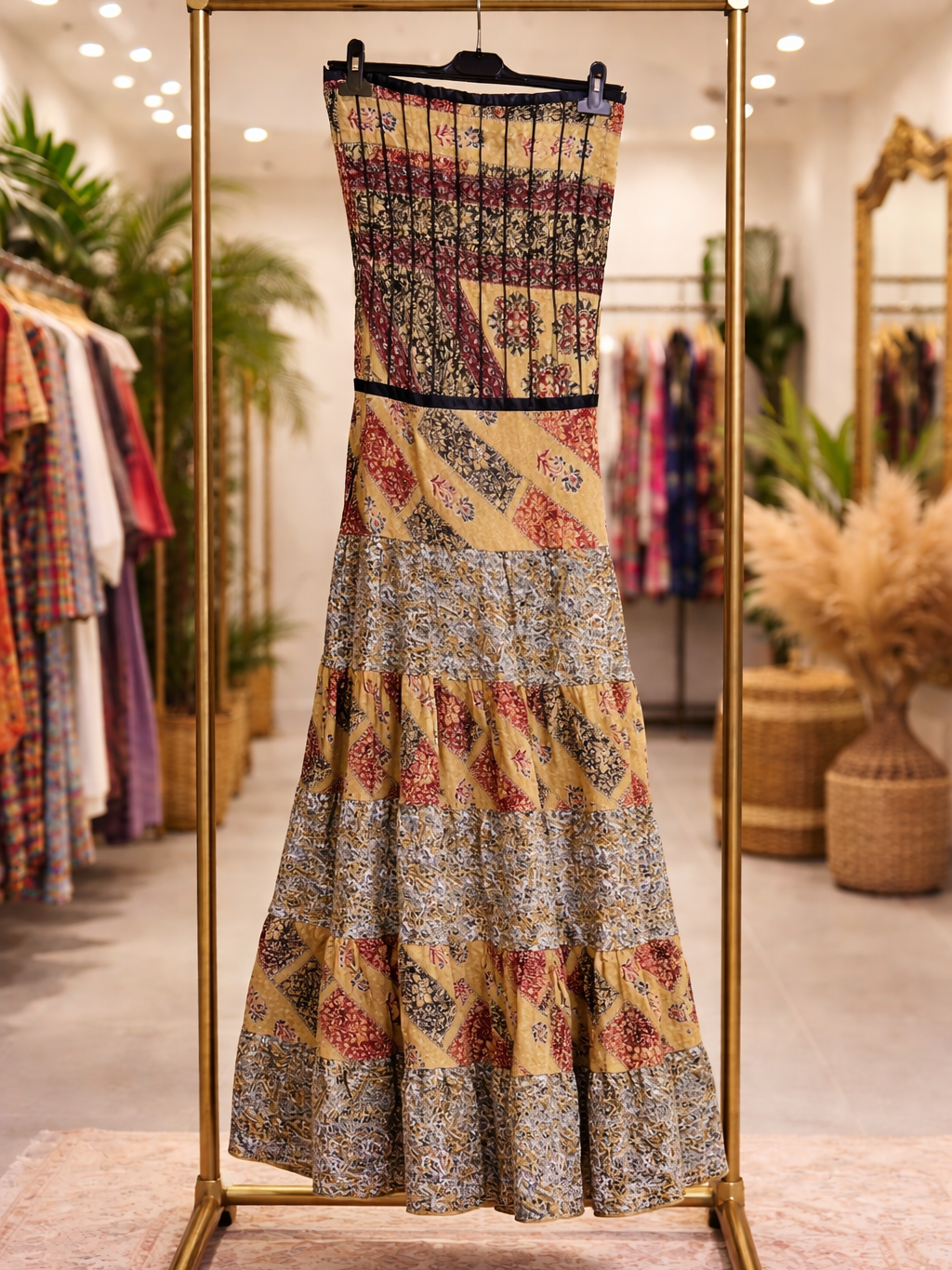 Vestidos indios palabra de honor | Talla única (ajustable desde talla 34 hasta 42)