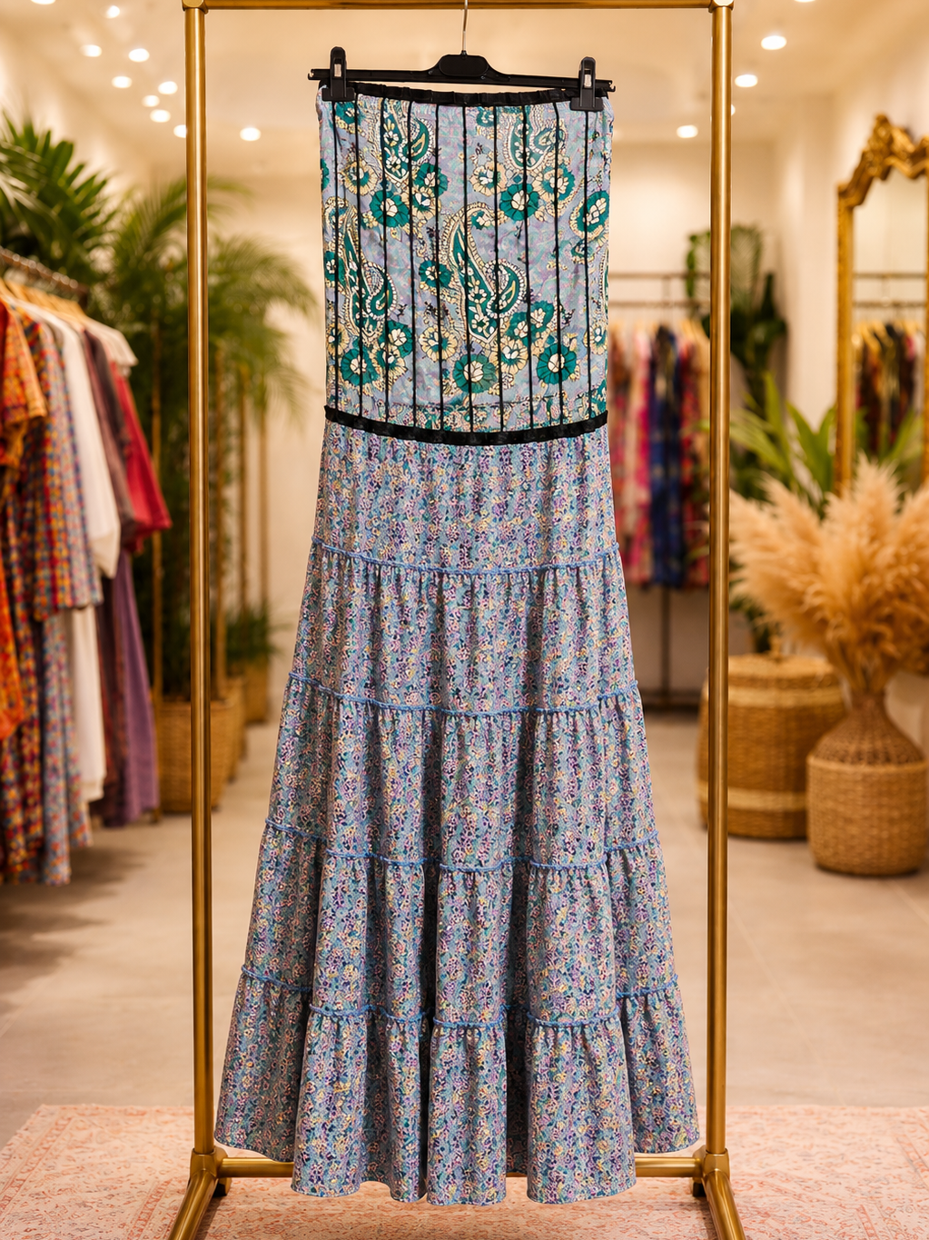Vestidos indios palabra de honor | Talla única (ajustable desde talla 34 hasta 42)