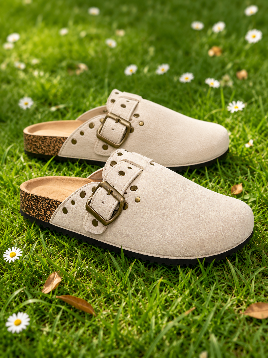 Zuecos Plataforma con Tachas para Primavera | Con Hebilla y Suela Ergonómica