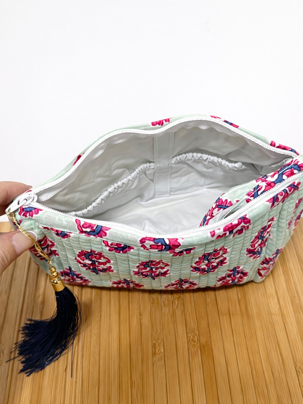 Neceser estampado de Algodón impermeable con Compartimentos
