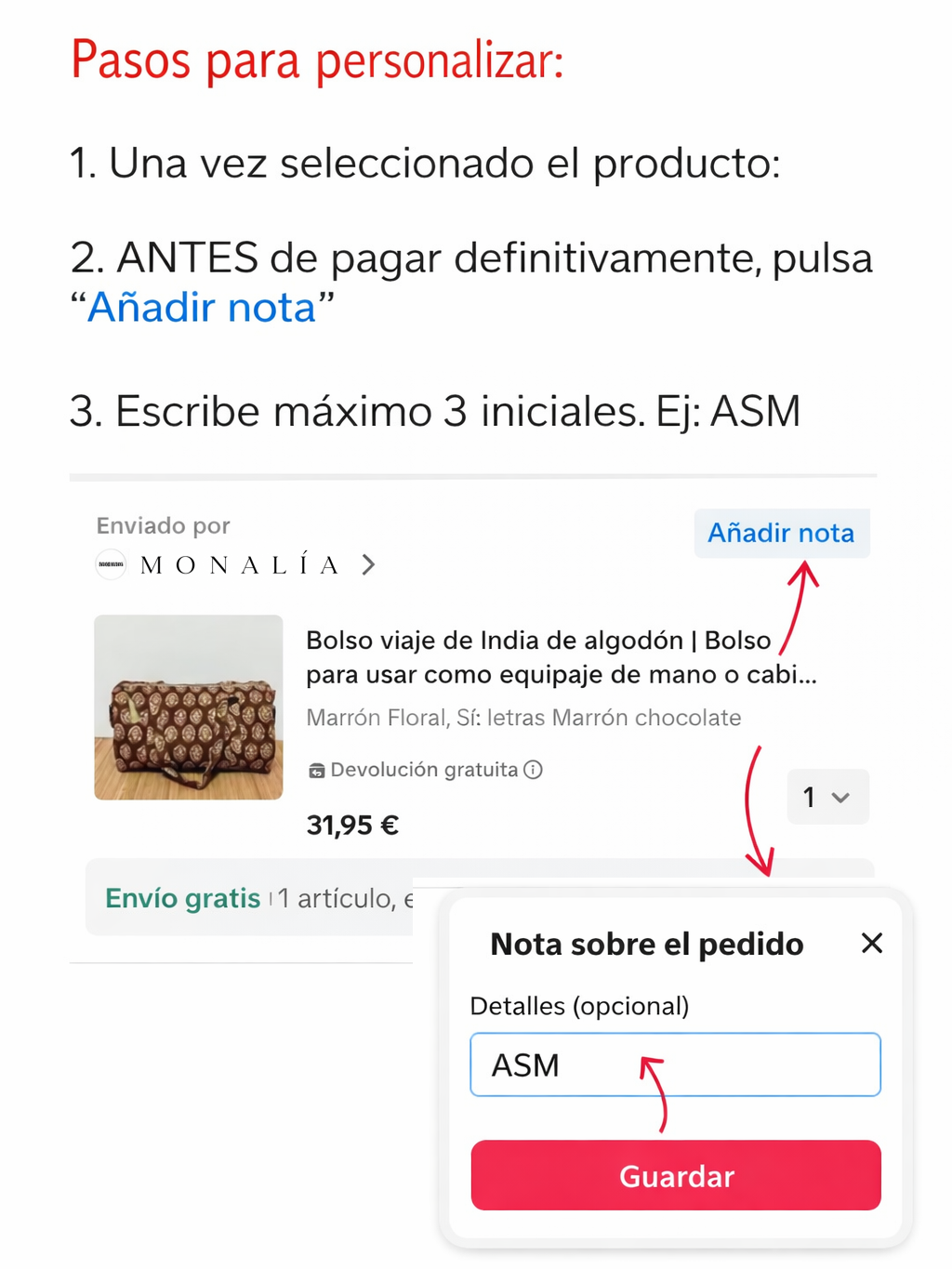 Bolso de viaje estampado de algodón personalizado iniciales – 45 × 33 × 24 cm