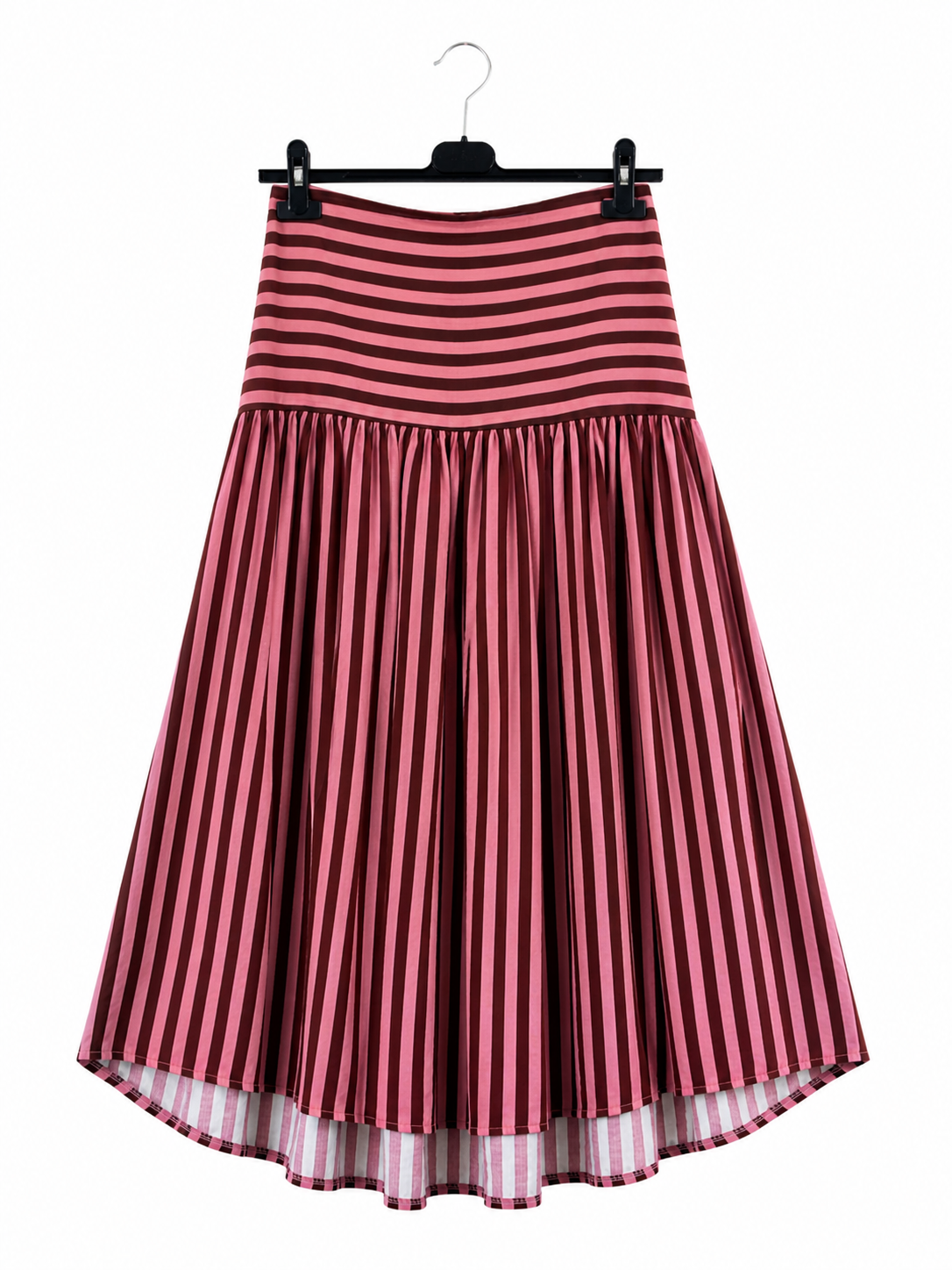 Blusa de Rayas Fruncido Bicolor o Falda midi de Rayas Mujer | Conjunto o por separado