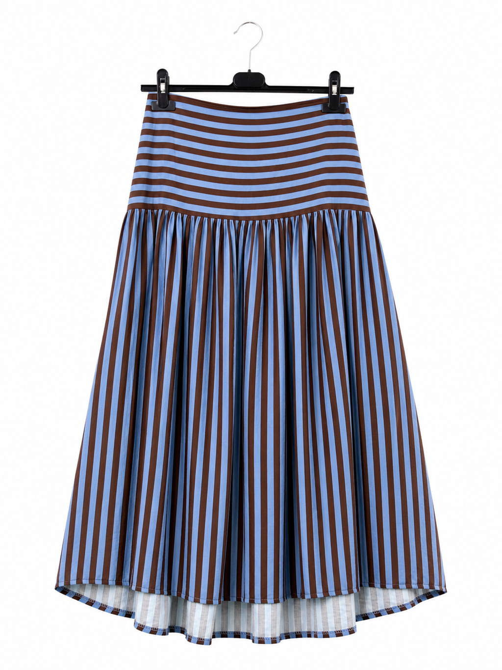 Blusa de Rayas Fruncido Bicolor o Falda midi de Rayas Mujer | Conjunto o por separado