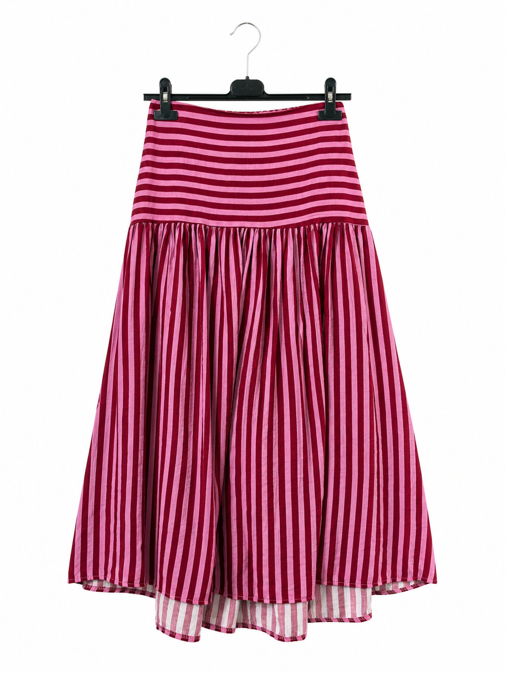Blusa de Rayas Fruncido Bicolor o Falda midi de Rayas Mujer | Conjunto o por separado