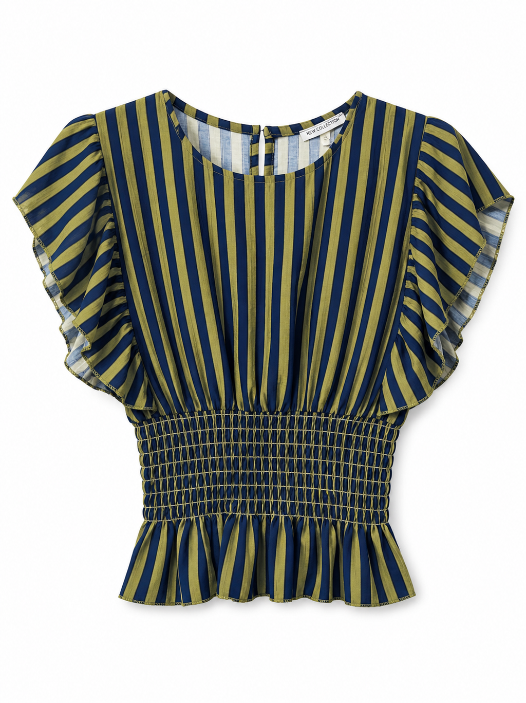 Blusa de Rayas Fruncido Bicolor o Falda midi de Rayas Mujer | Conjunto o por separado