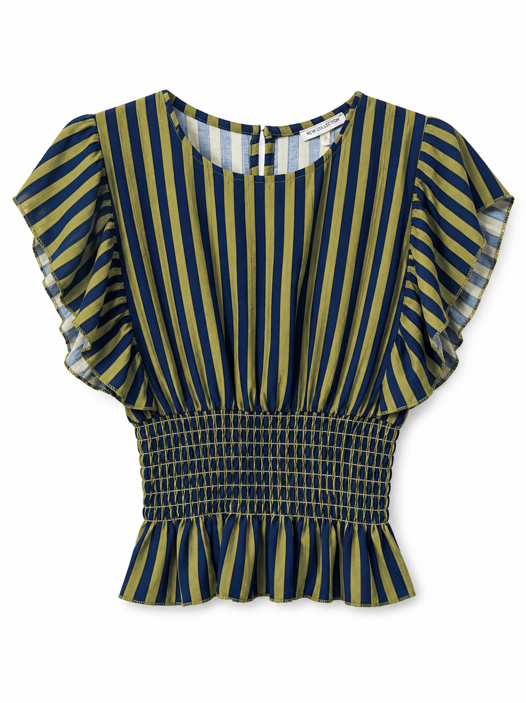 Blusa de Rayas Fruncido Bicolor o Falda midi de Rayas Mujer | Conjunto o por separado
