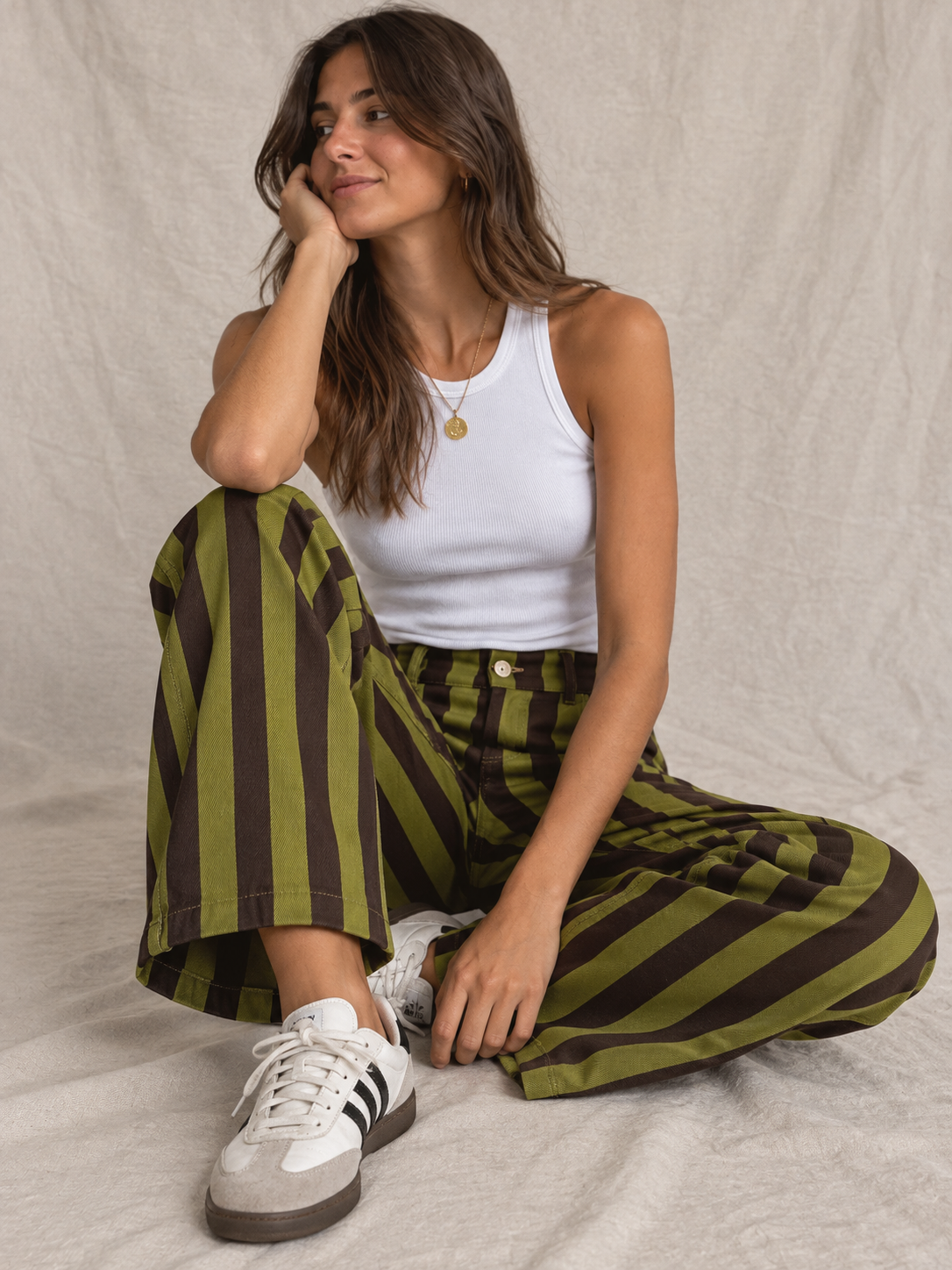 Pantalón de Rayas Bicolor Estructurado | Fabricado en Italia