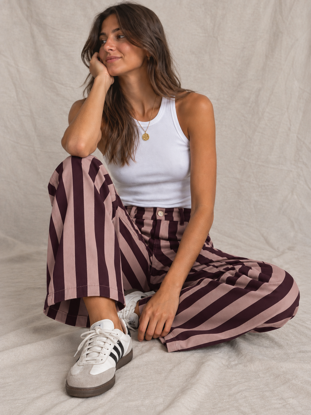 Pantalón de Rayas Bicolor Estructurado | Fabricado en Italia